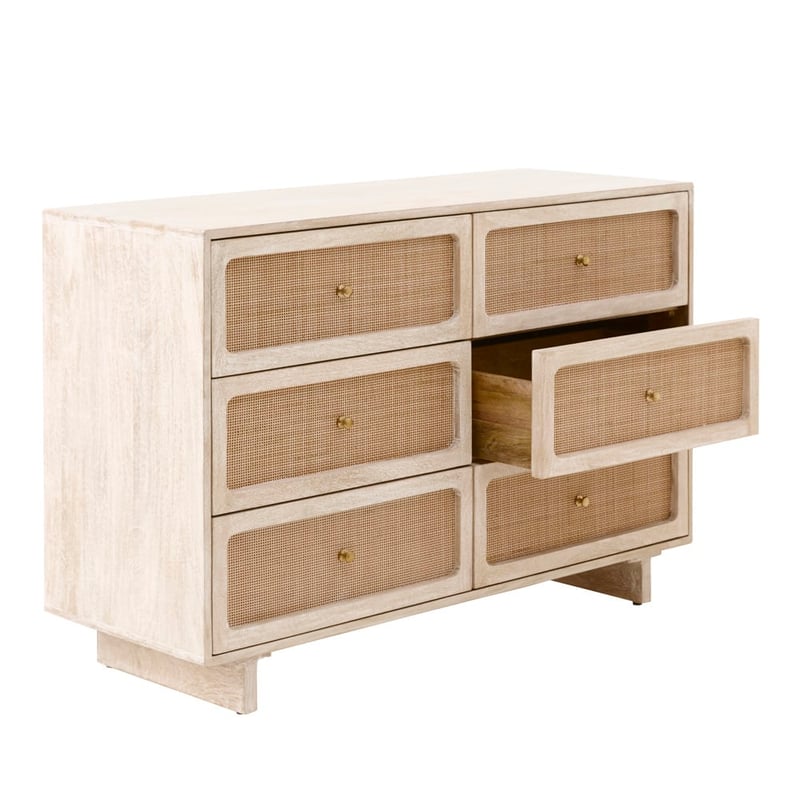 Seattle White Wash 6 Drawer Chest