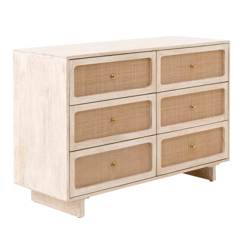 Seattle White Wash 6 Drawer Chest