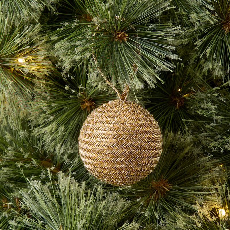 Gold Thread Ball Ornament