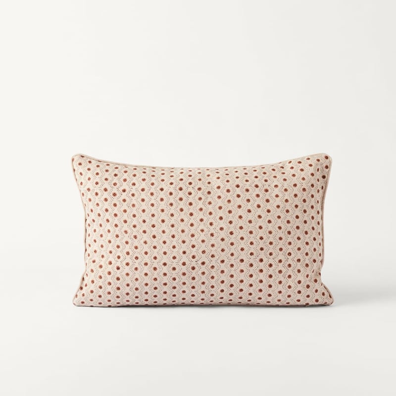 Delhi Brown Sugar & Black Woodblock Star Cushion