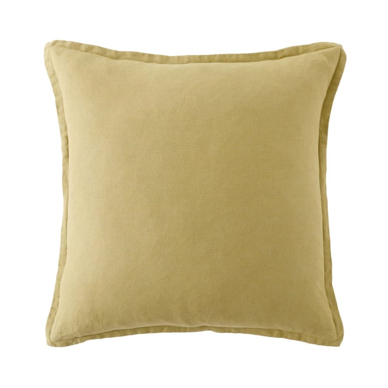 Belgian Olive Green Vintage Washed Linen Cushion