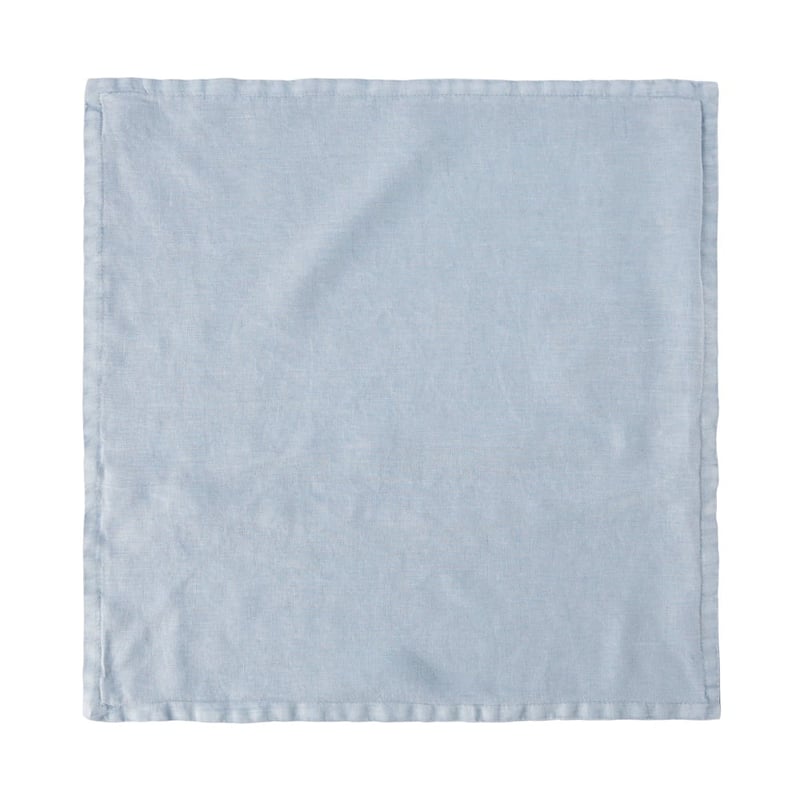 Belgian Light Denim Vintage Washed Linen Cushion Cover