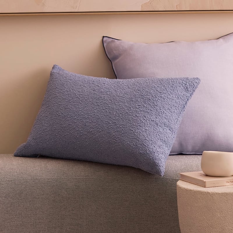 Otis Chambray Blue Boucle Long Cushion