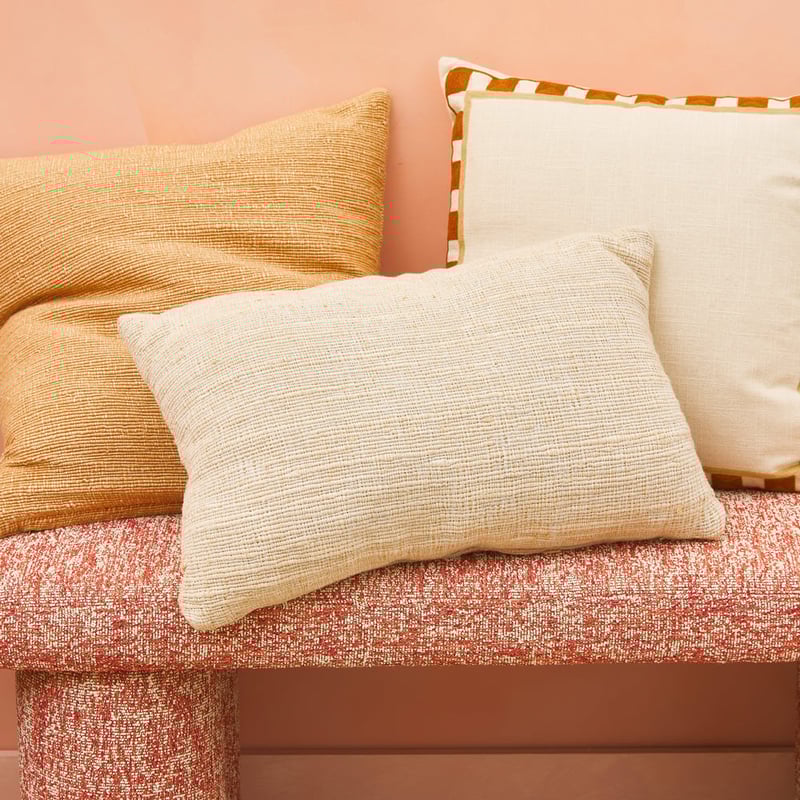 Caspian Natural & White Long Cushion