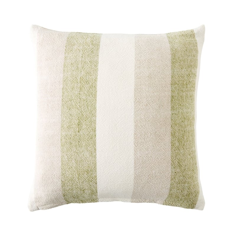Cabo Natural & Olive Green Stripe Cushion