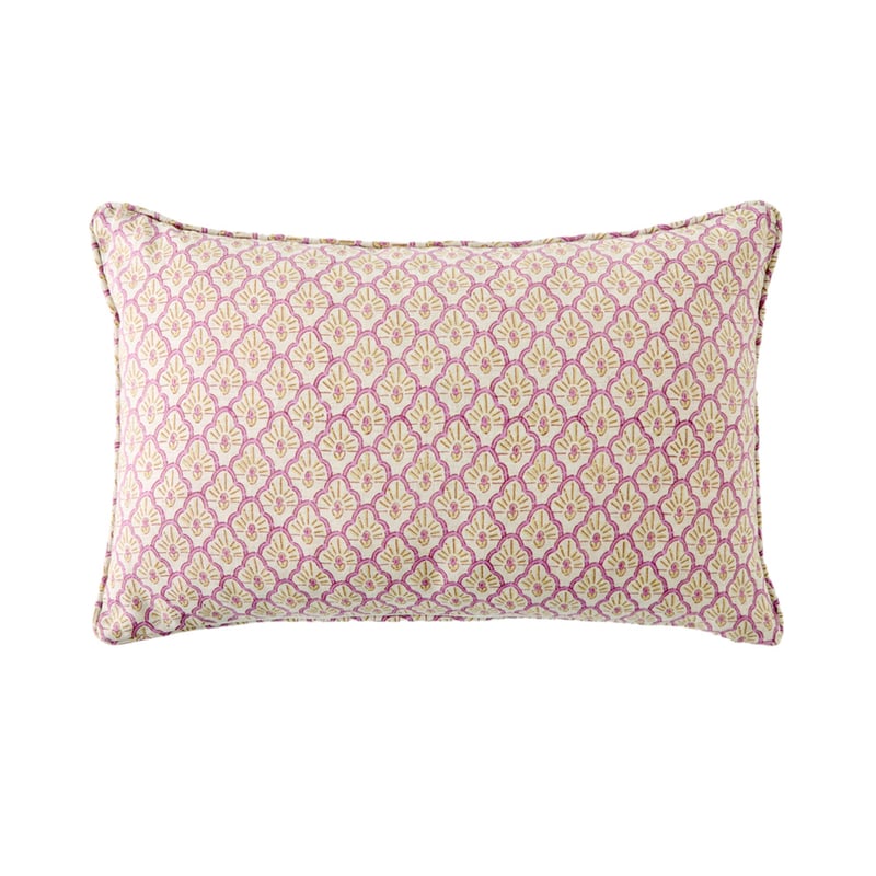 Delhi Woodblock Mini Fan Linen Cushion