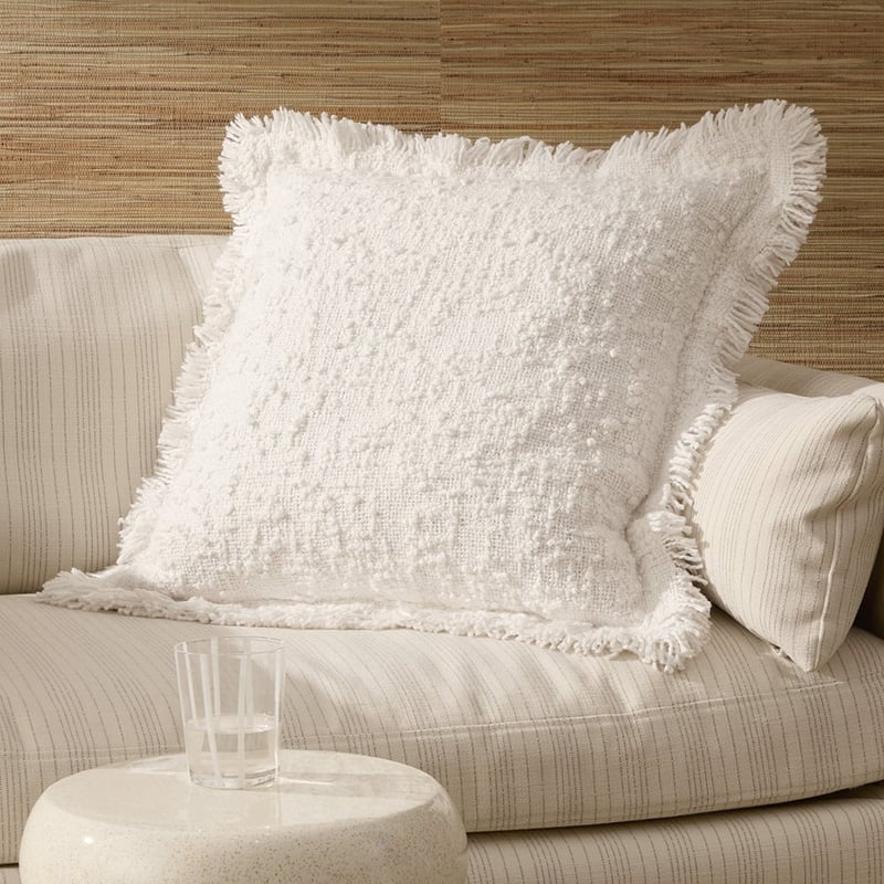 Leiden White Boucle Cushion