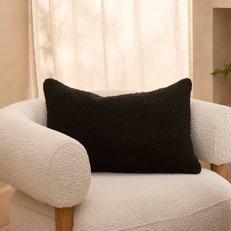 Boucle Black Cushion