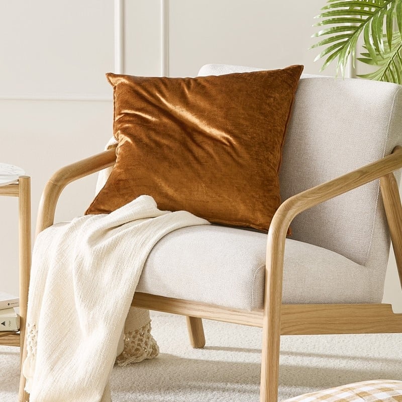 Cairo Brown Sugar Velvet Cushion