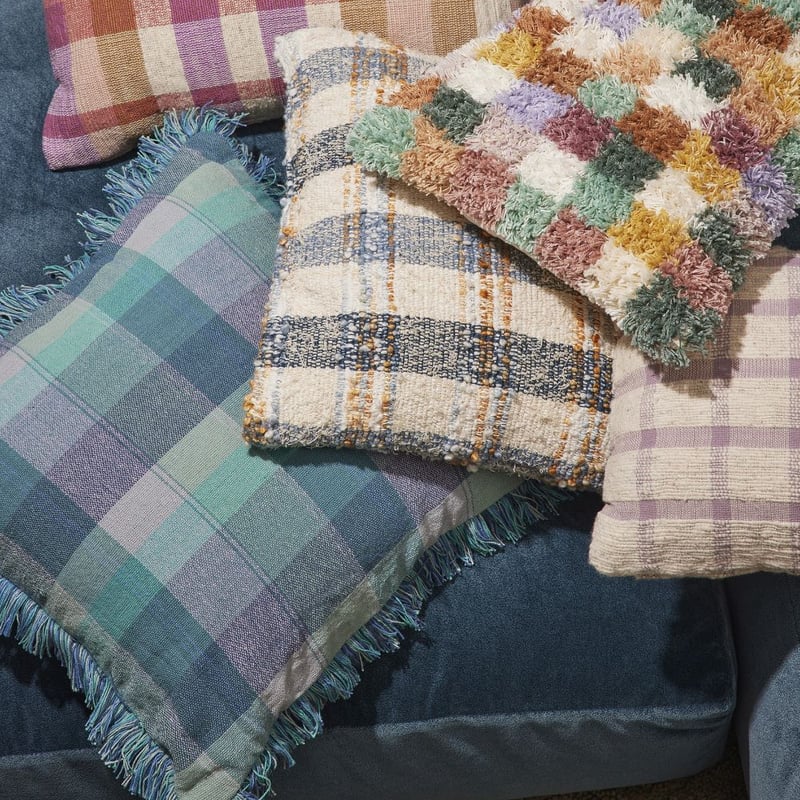 Preston Jewels Check Cushion