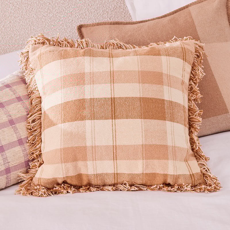 Preston Naturals Check Cushion
