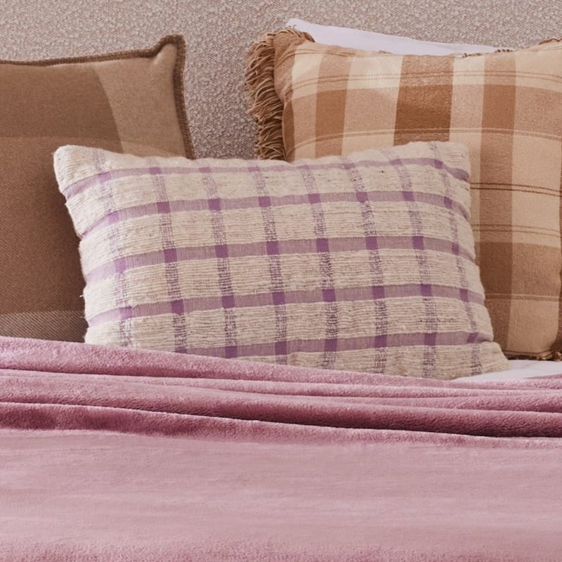 Izamal Elderberry Check Cushion