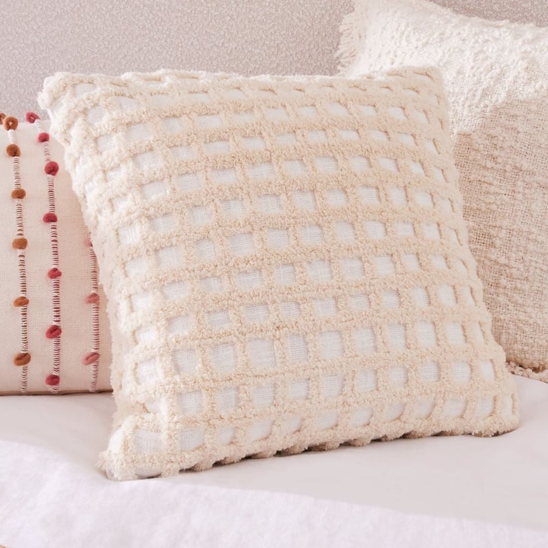 Romy Natural Check Cushion
