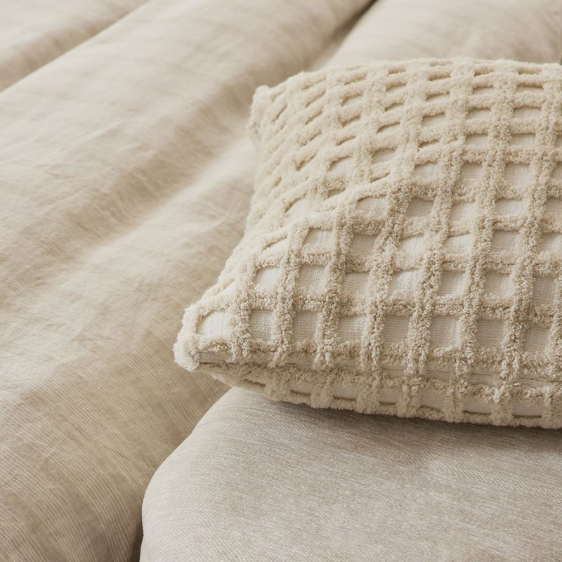 Romy Natural Check Cushion