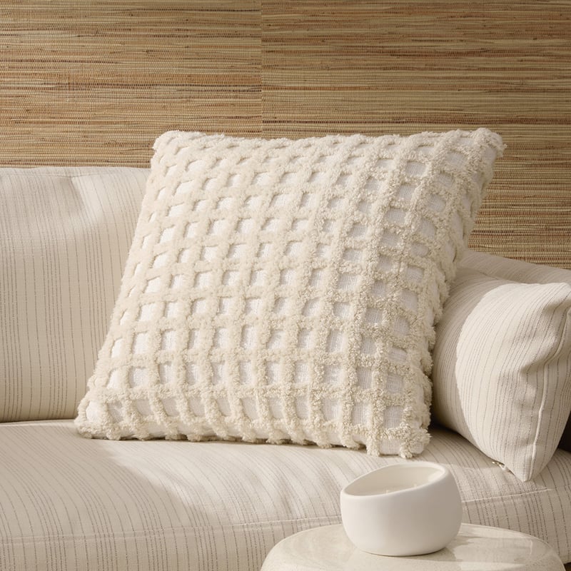 Romy Natural Check Cushion
