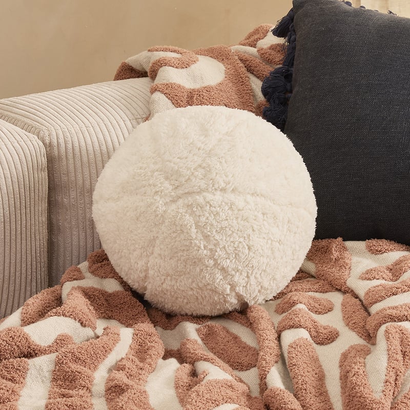 Kyrie Natural Fleece Ball Cushion