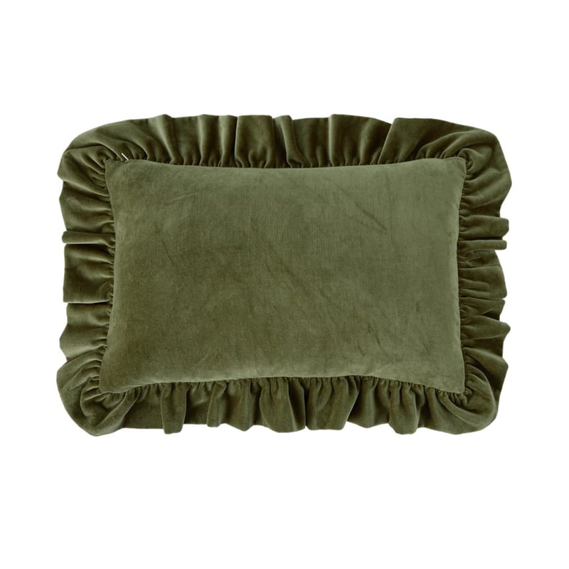 Taylor Green & Natural Velvet Cushion