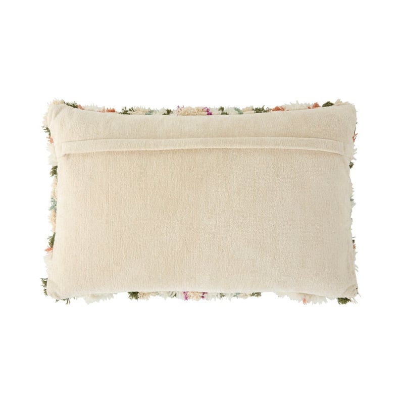 Cora Natural & Green Tufted Cushion