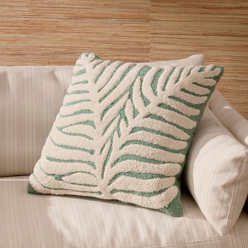 Palm Leaf Green & Natural Cushion