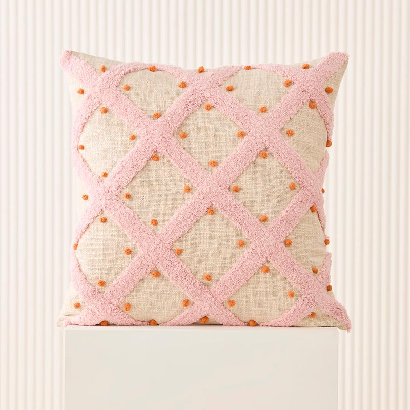 Diamond Pink Tufted Cushion