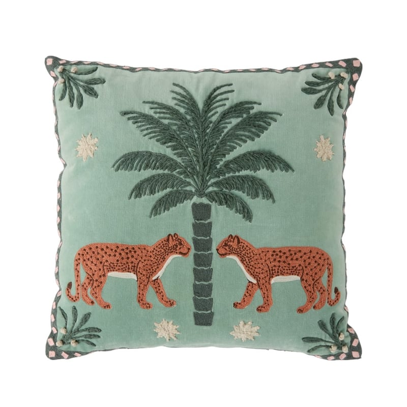 Global Traveller Green Velvet Cushion