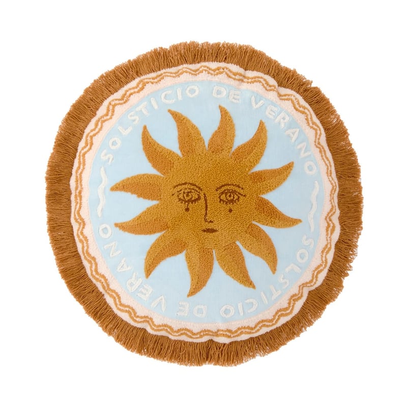 Summer Solstice Brown & Blue Cushion