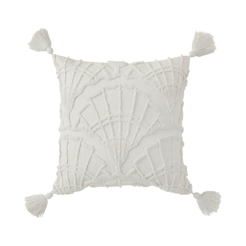 Clamshell White Tufted Cushion