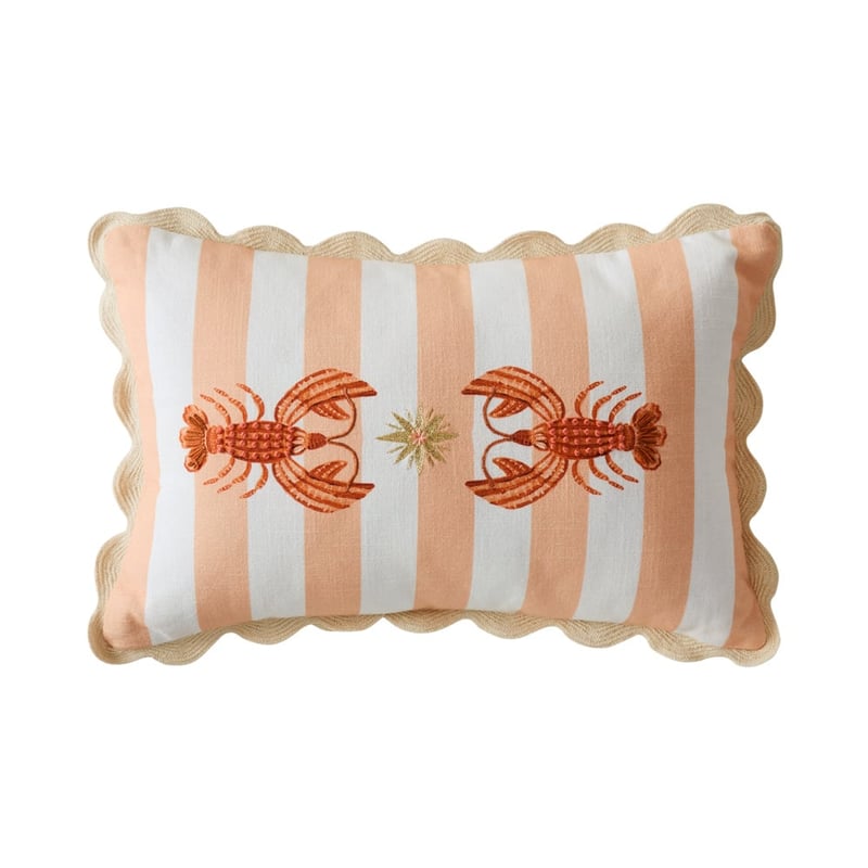 Italian Vacay Pink Lobster Cushion