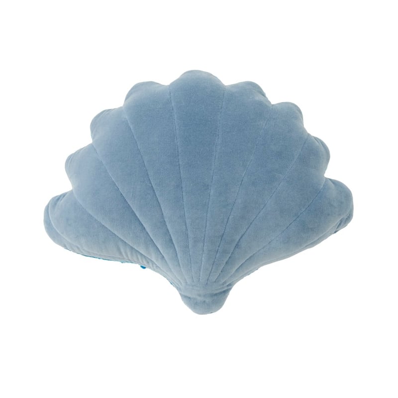 Shell Blue Velvet Cushion