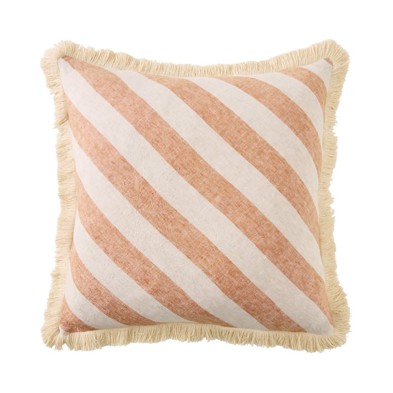 Lillie Natural & Pecan Diagonal Stripe Cushion