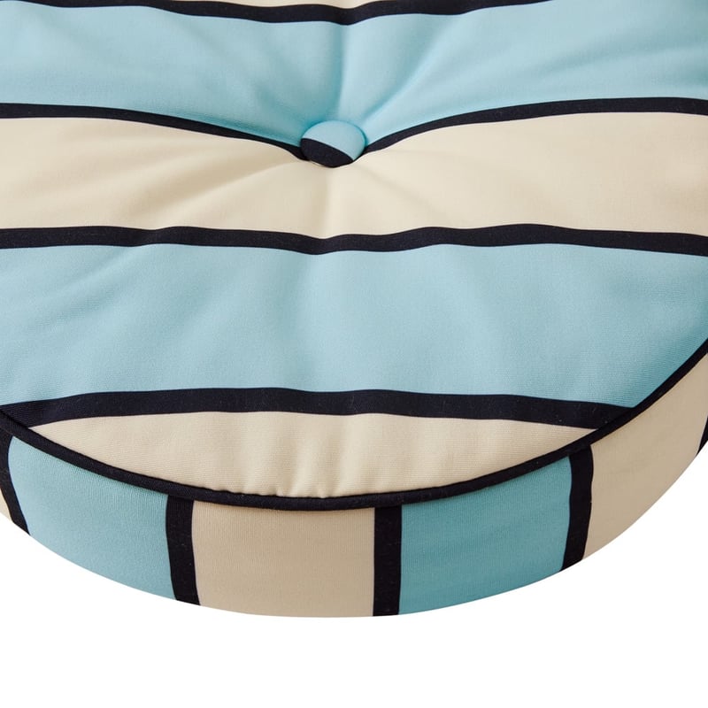 Blue Stripe Outdoor Round Cushion