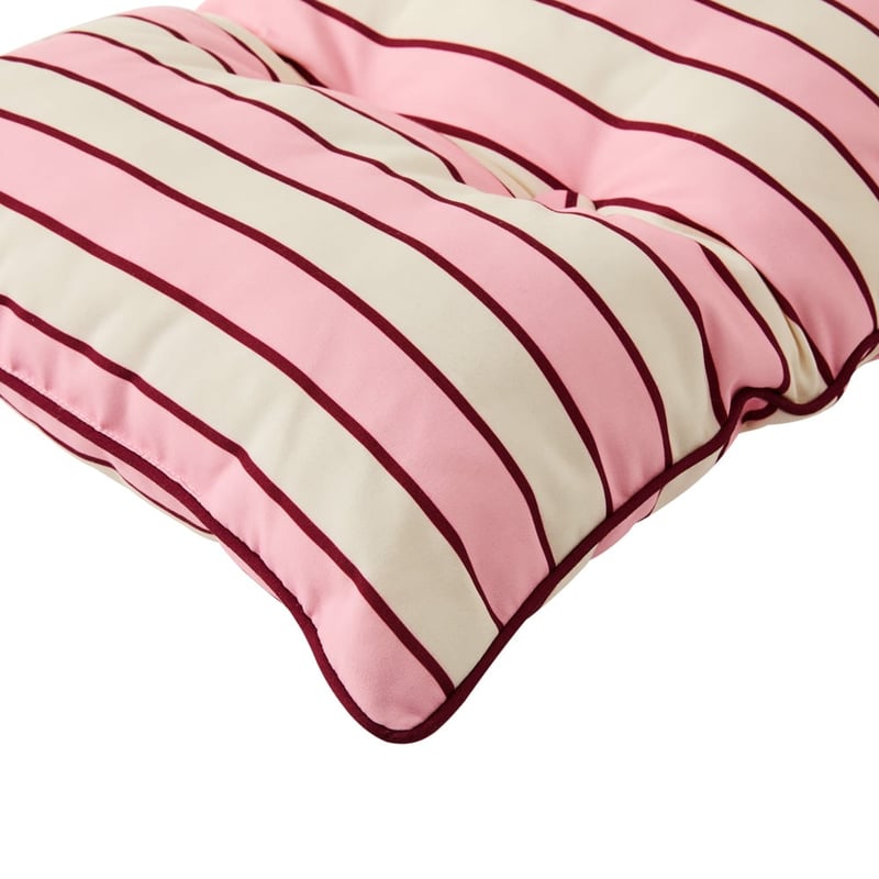 Pink Stripe Outdoor Bench Seat Cushion