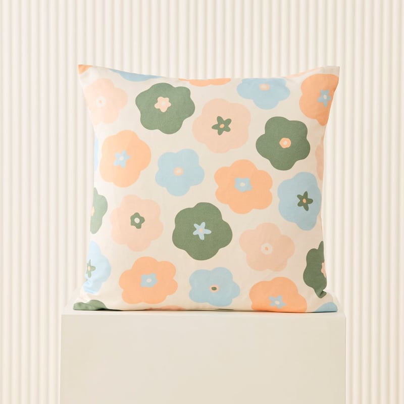 Milly Natural & Blue Floral Cushion