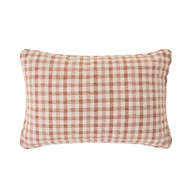 Hinton Almond Gingham Cushion