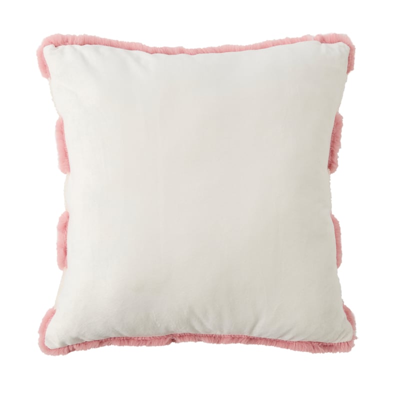 Neve Stripe Natural & Pink Fur Cushion