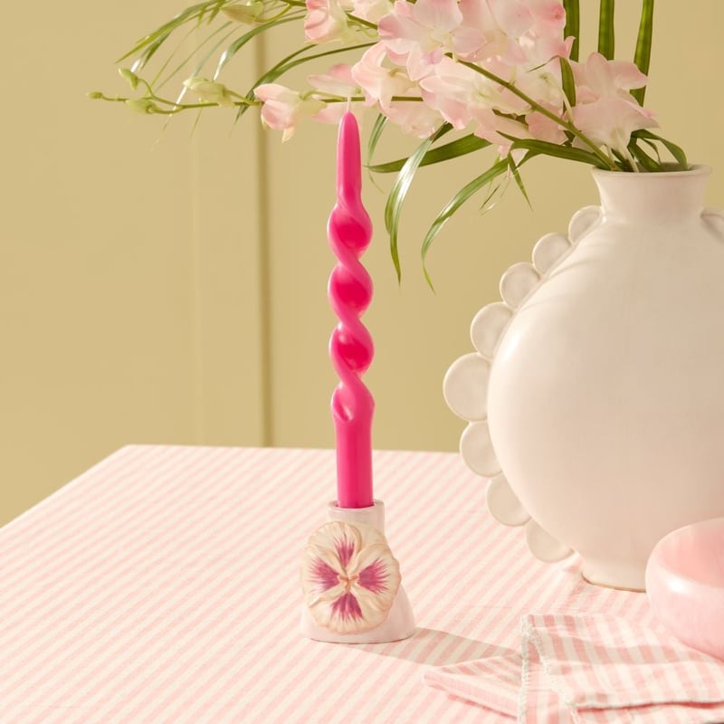 Goldie Raspberry Pink Taper Candles Pack of 3