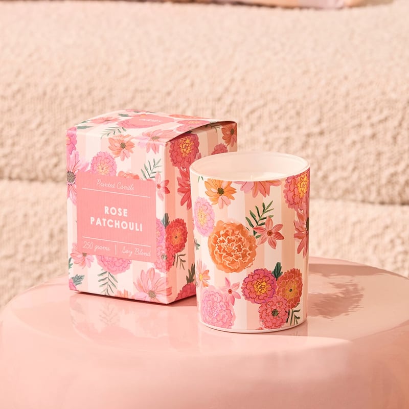 Rose & Patchouli Printed Candle