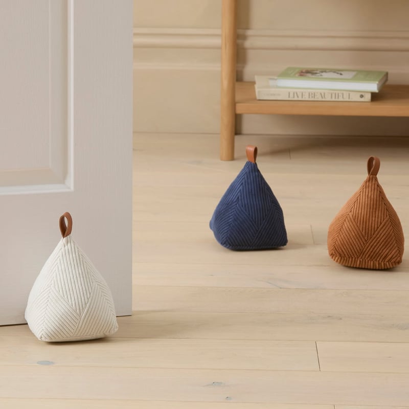 Corduroy White Door Stop