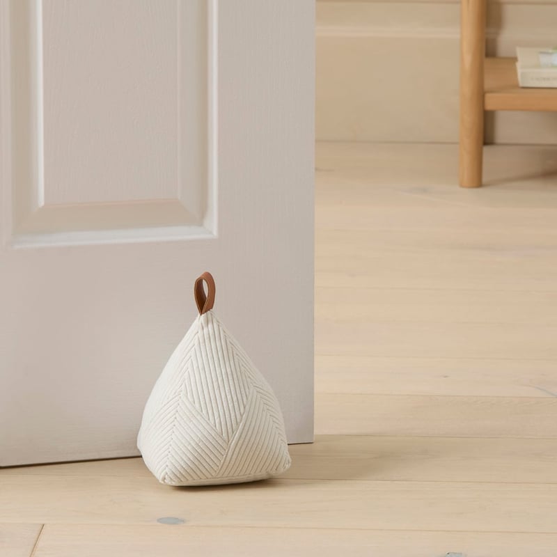 Corduroy White Door Stop