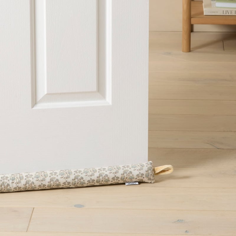 Woodblock Natural Floral Draught Stop