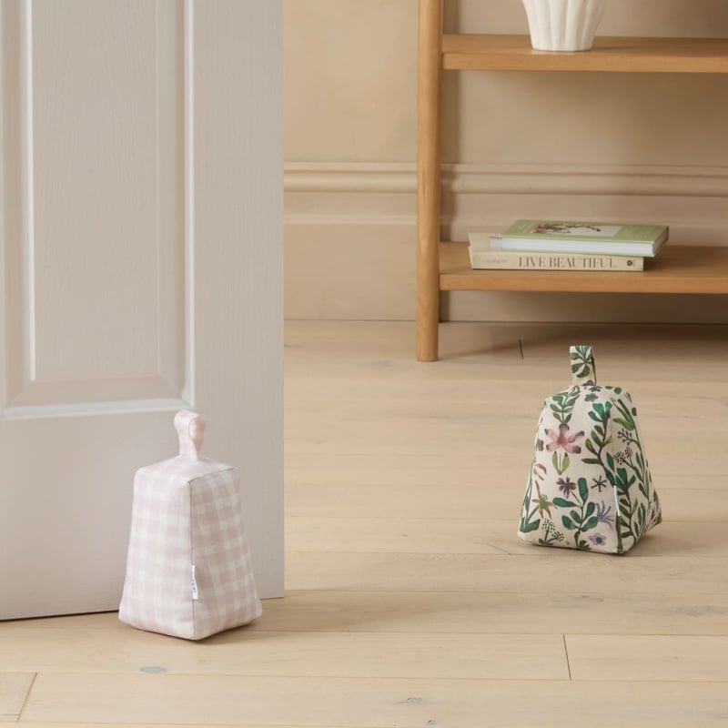 Inka Pink Gingham Door Stop