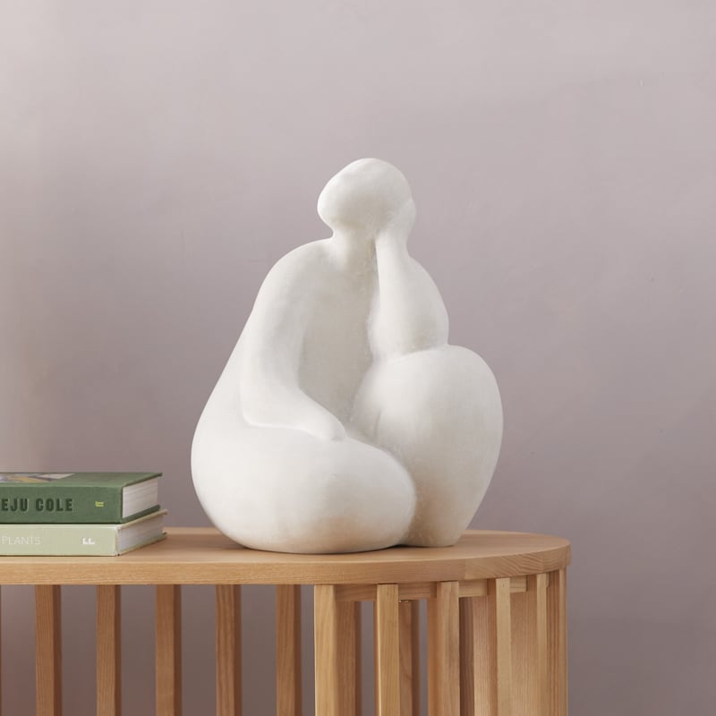 Thinking Off White Statue