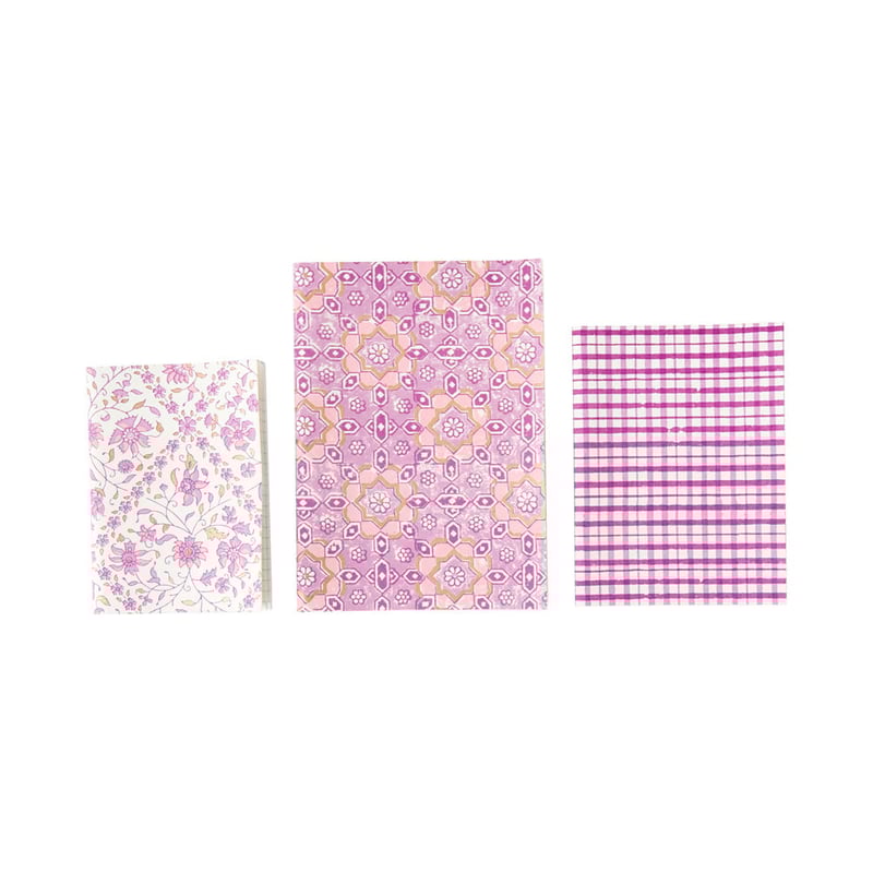 Lilac Block Printed Note Book Set