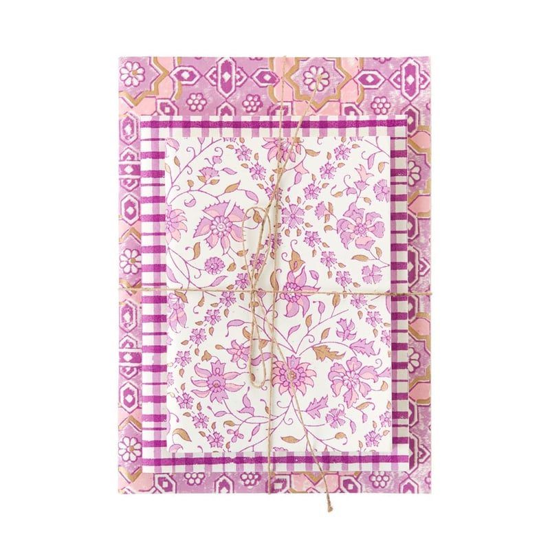 Lilac Block Printed Note Book Set