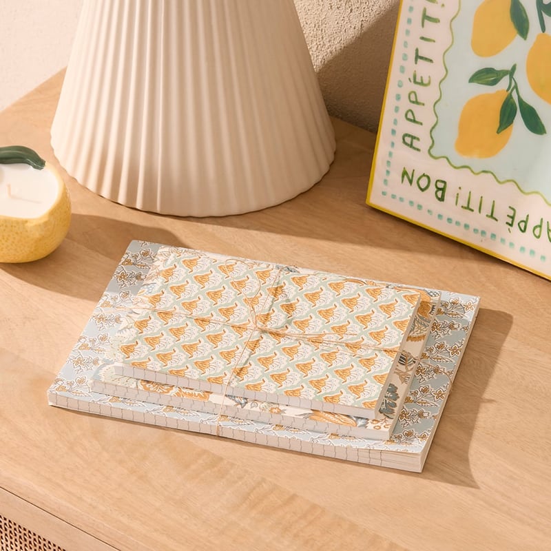 Teal Block Printed Note Book Set