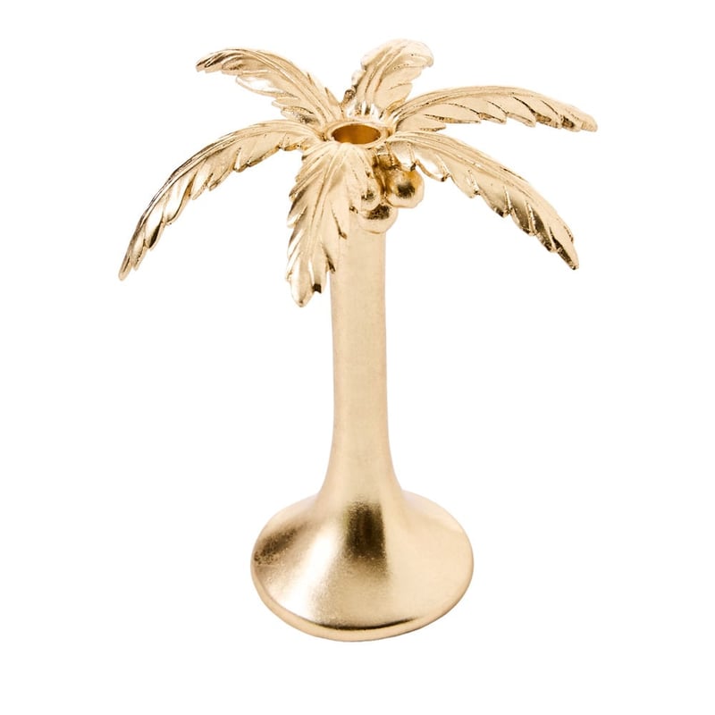 Palm Tree Gold Candleholder