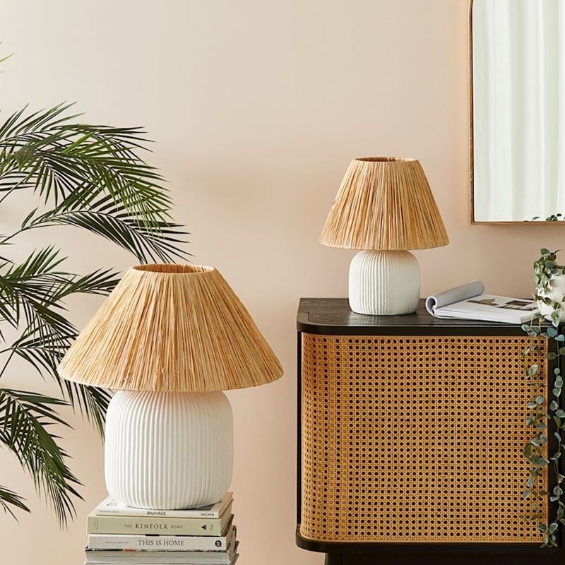 Mali White & Natural Small Table Light