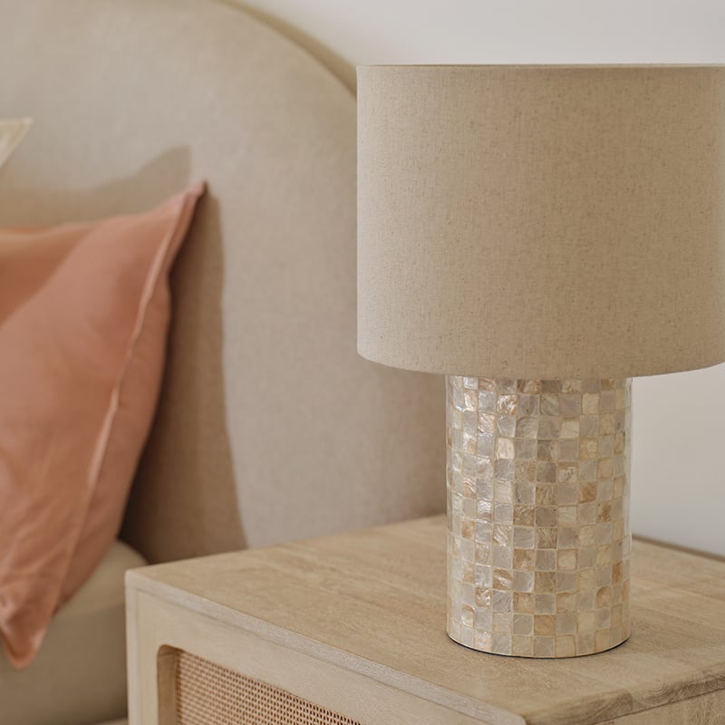 Verona Beige Check Table Light