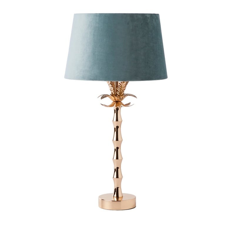 Golden Palm Teal & Gold Table Light