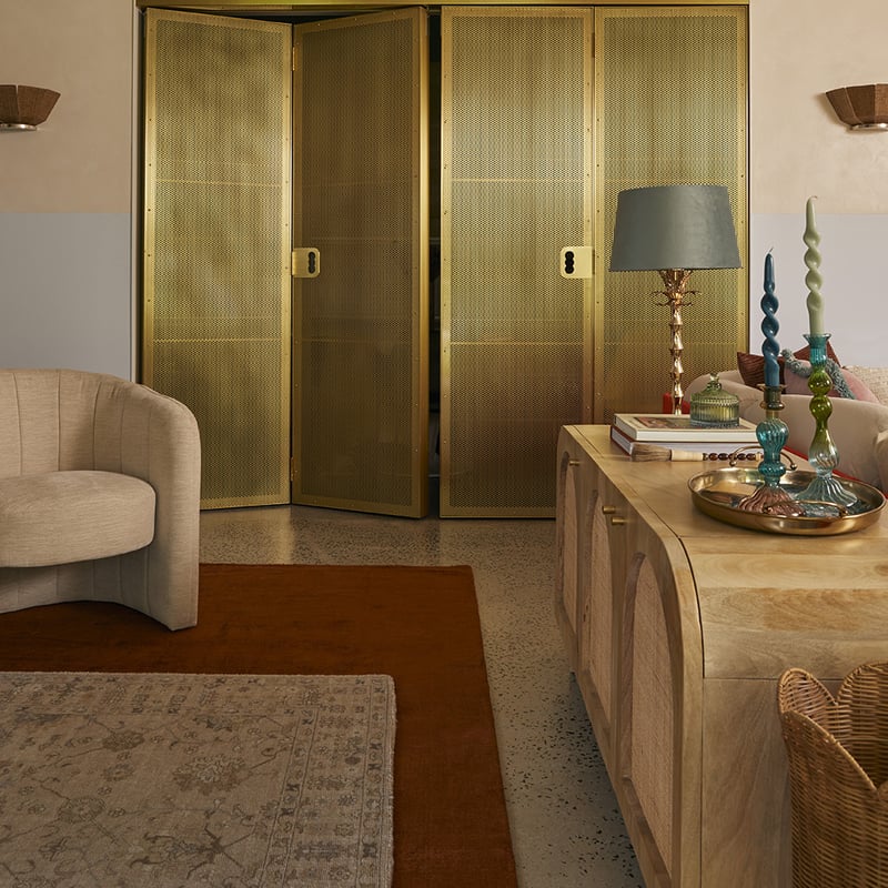 Golden Palm Teal & Gold Table Light